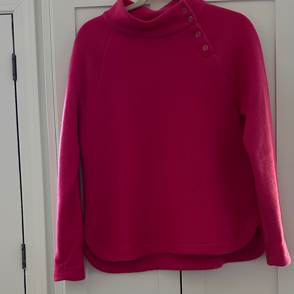 Talbots Bold Pink Cowl Neck Sweater